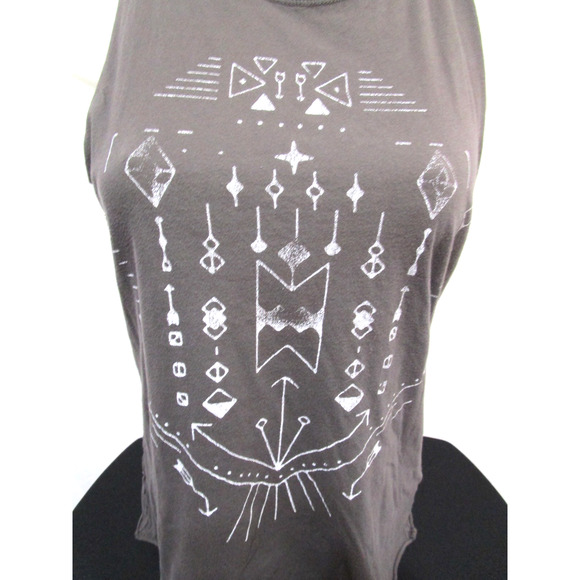 Urban Outfitters Project Social T Gray Tribal Print Sleeveless Tank Women M - Picture 3 of 7